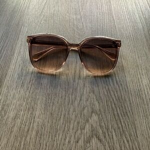 quay australia rent free brown oversized round polarized sunglasses eyewear NEW